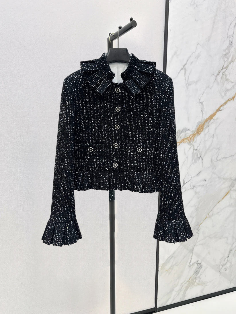 25 black soft flower suit