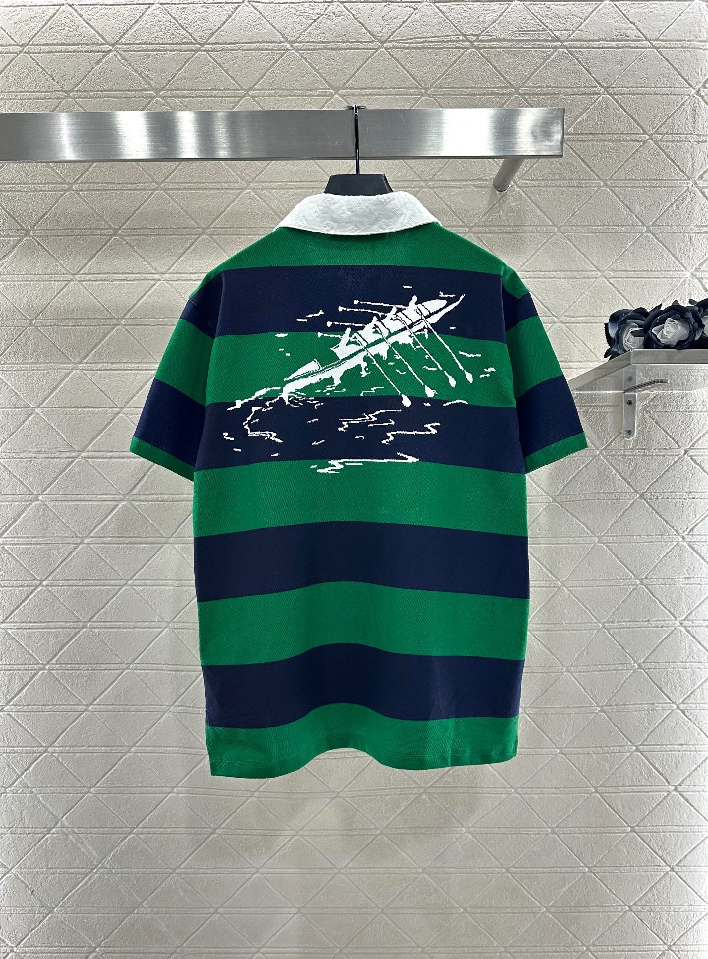 25fw ๐๐๐๐ striped short sleeved shirt