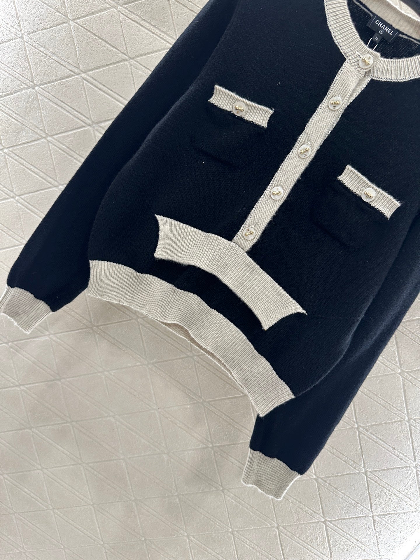 25fw Color blocking pocket sweater)