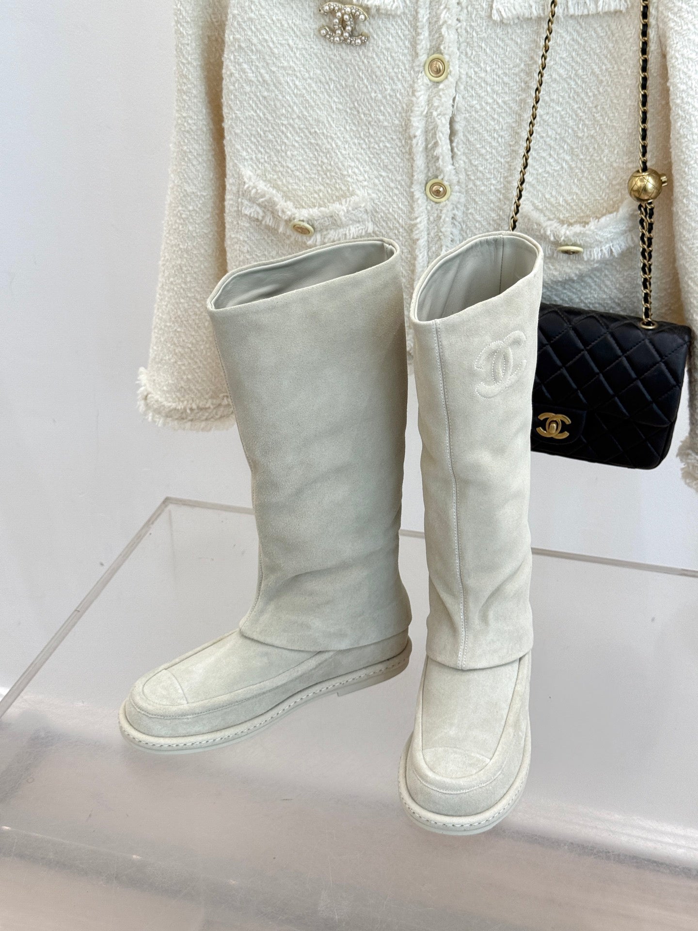C 25 Classic Embroidered Suede Pants and Boots