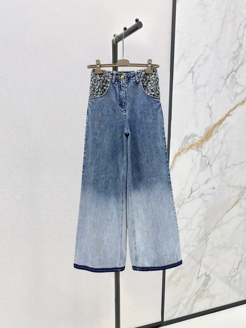 25 patchwork gradient jeans