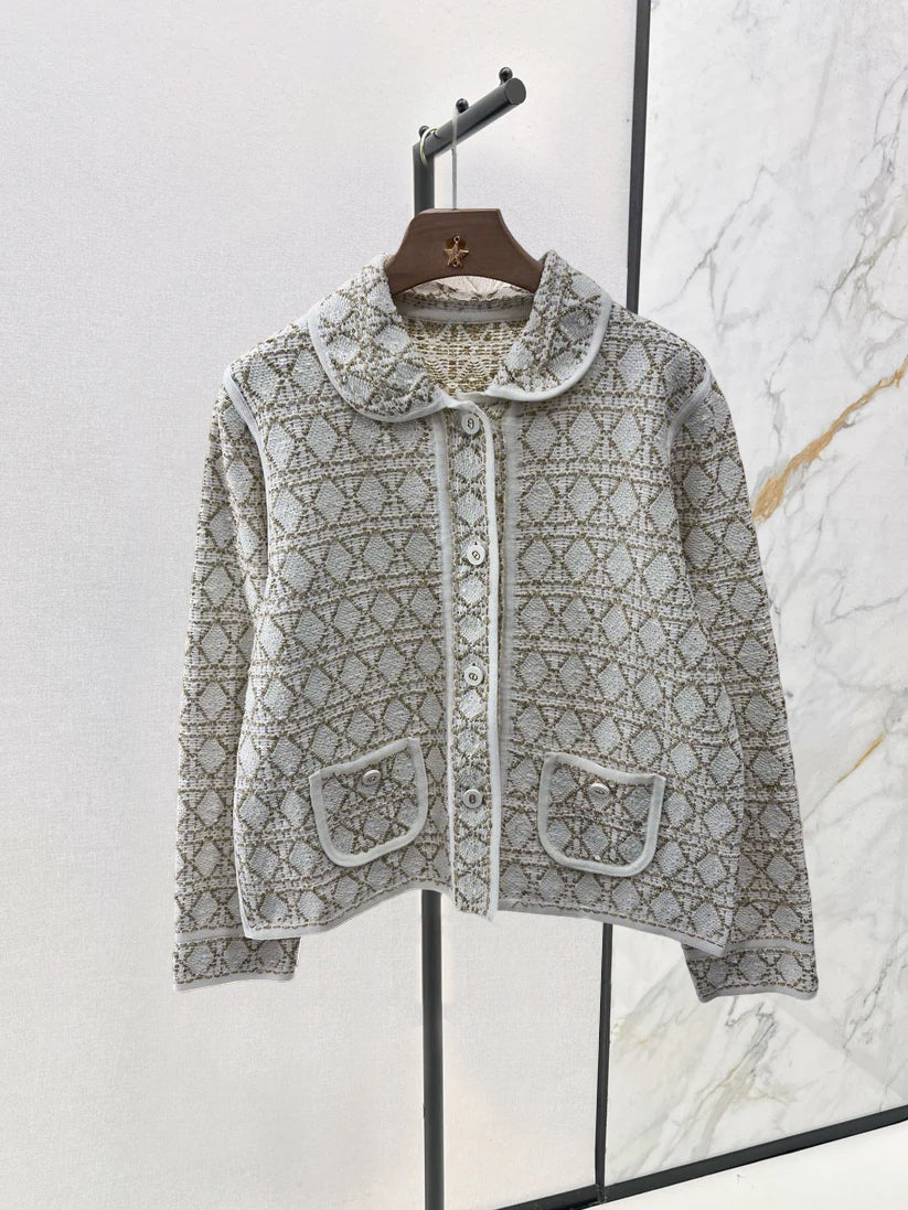 D 25 Lapel knitted cardigan