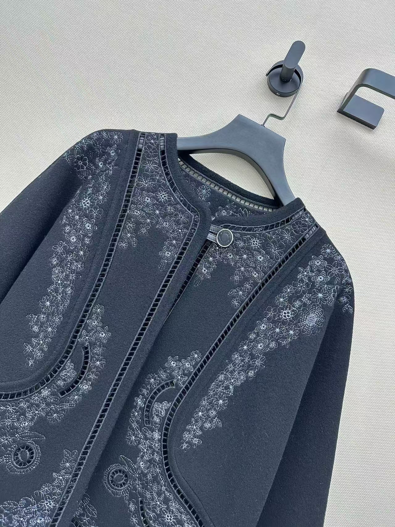 25 Cashmere cardigan jacket(BEIGI/BLACK)