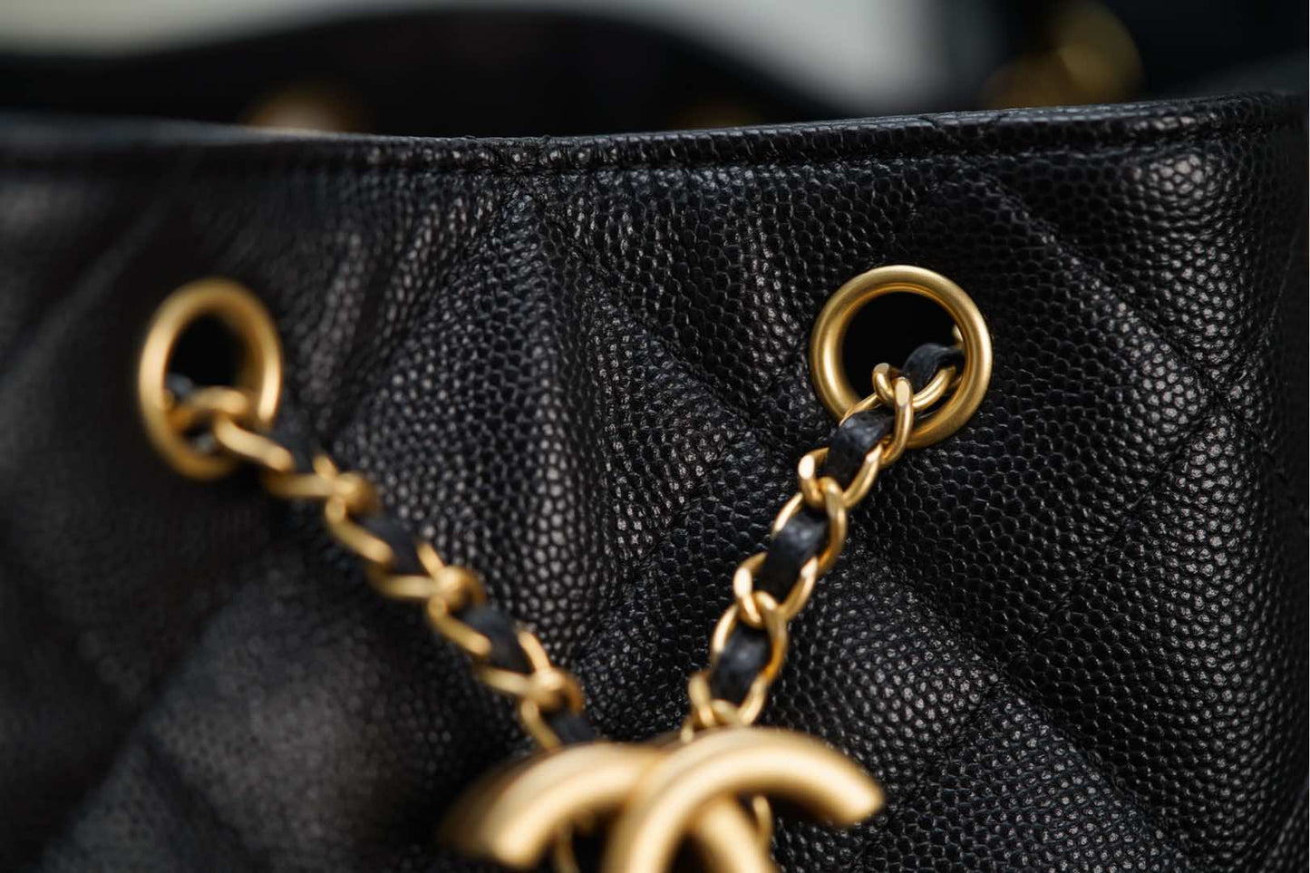 Drawstring bucket bag(Black)