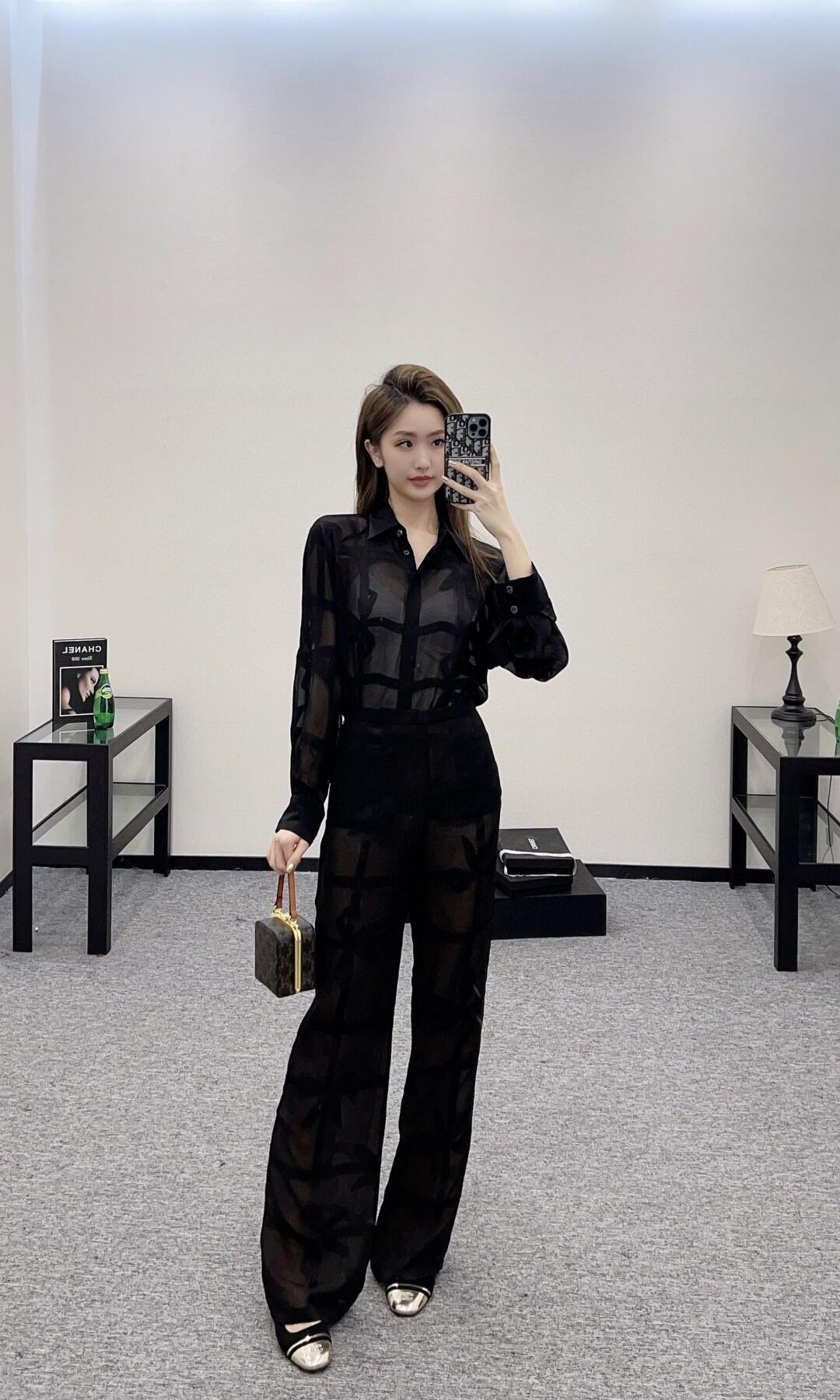 25ss Silk wide leg pants