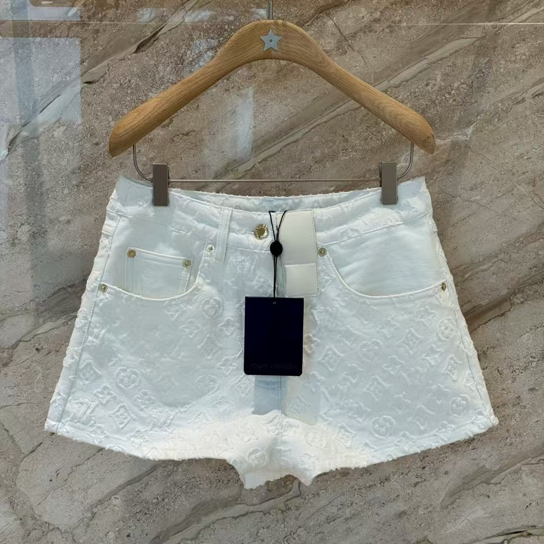 25 Embroidered Denim Shorts