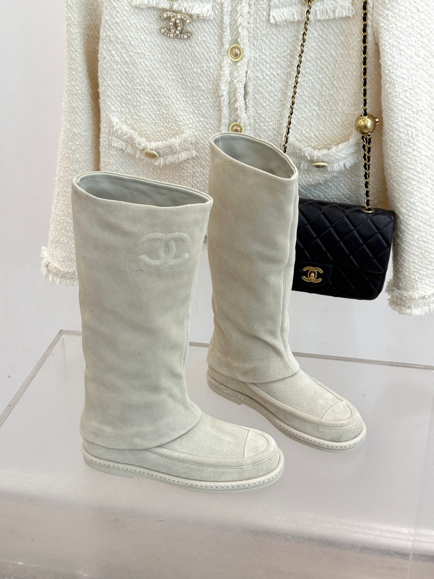 C 25 Classic Embroidered Suede Pants and Boots