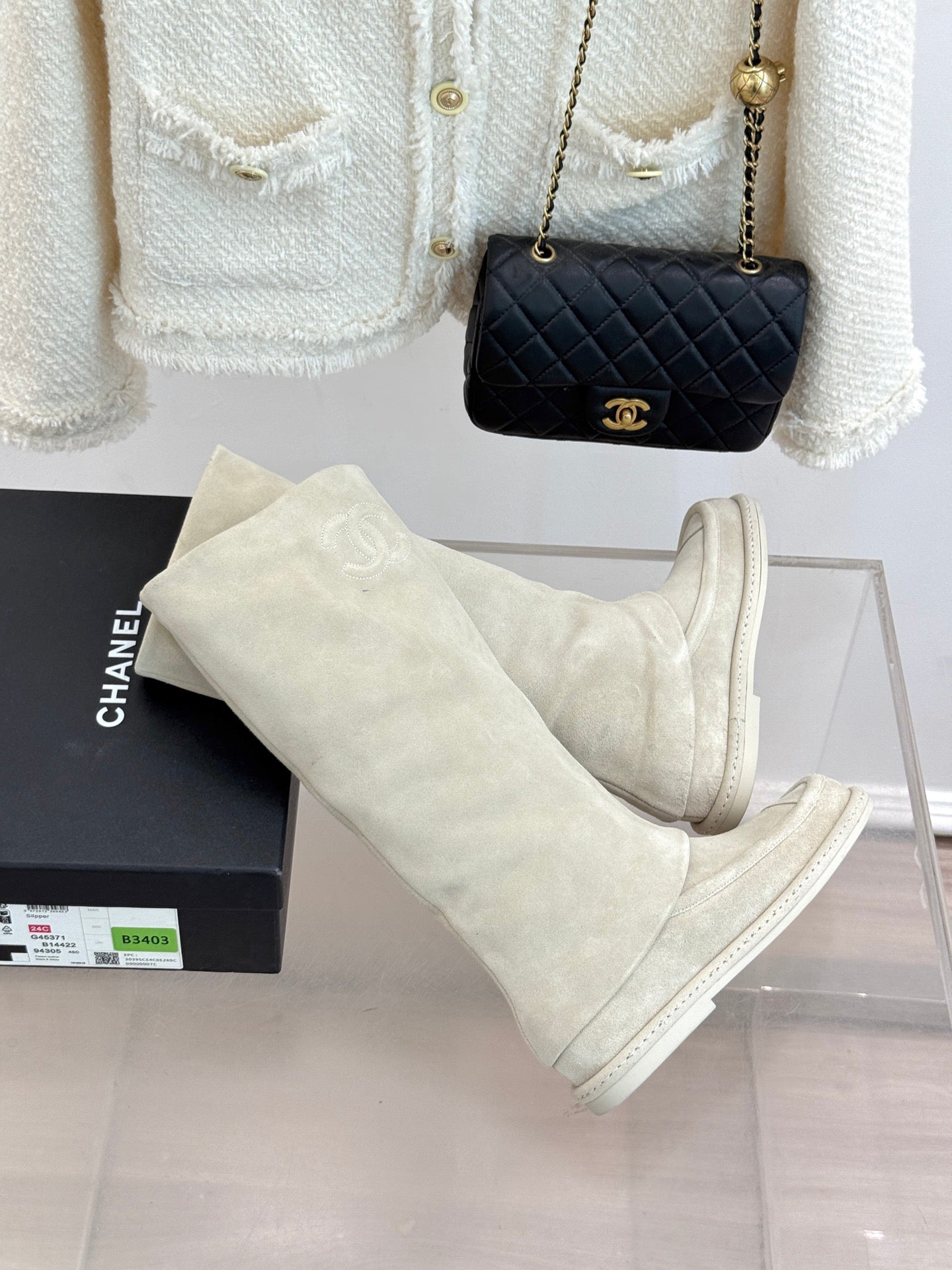 C 25 Classic Embroidered Suede Pants and Boots