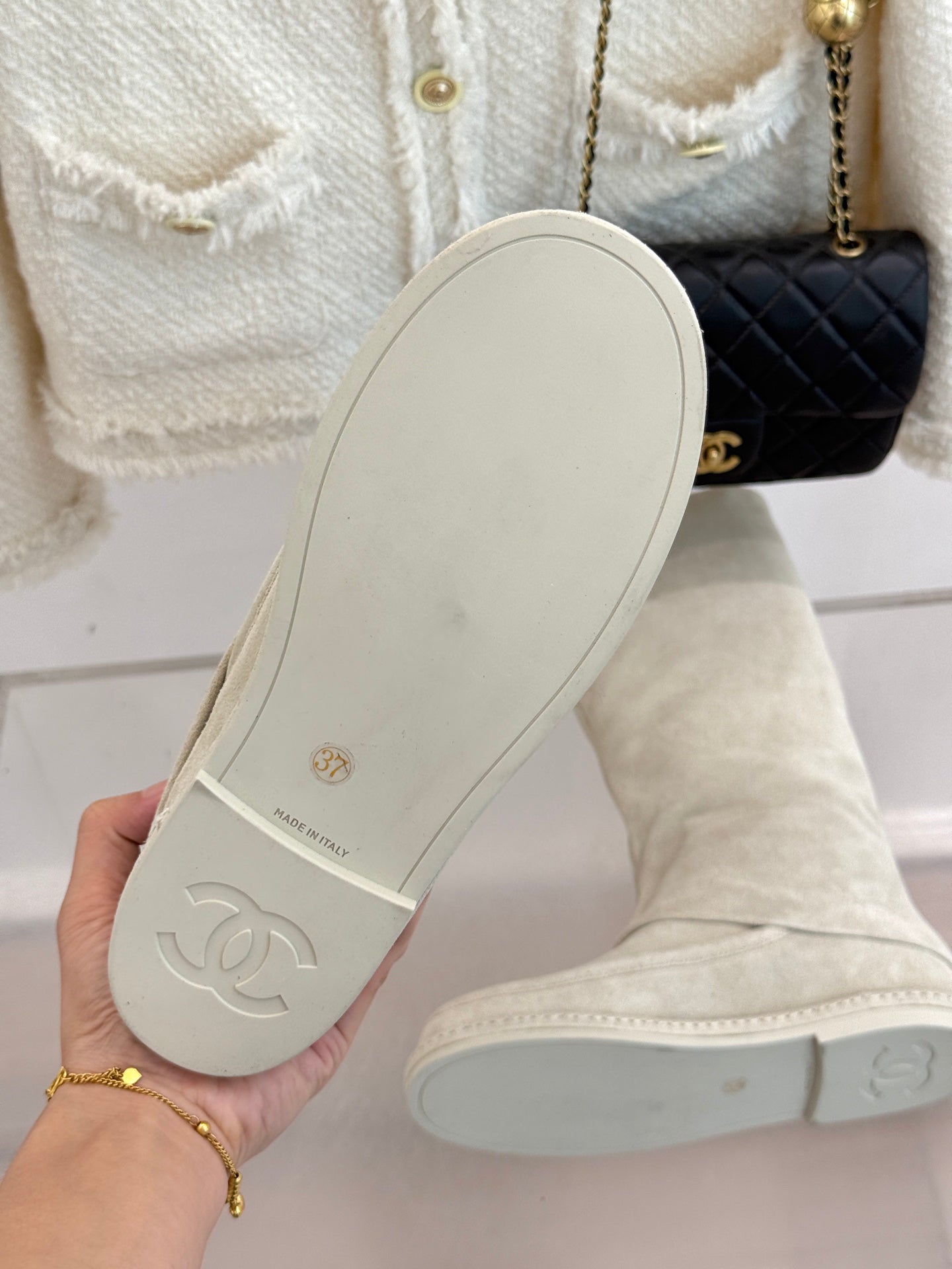 C 25 Classic Embroidered Suede Pants and Boots