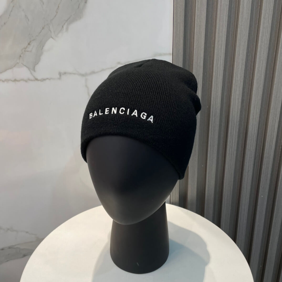 Solid Color Embroidered Knit Hat