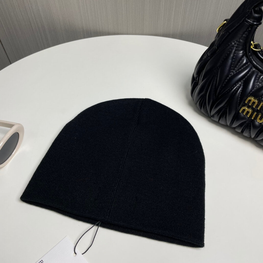 Solid Color Embroidered Knit Hat