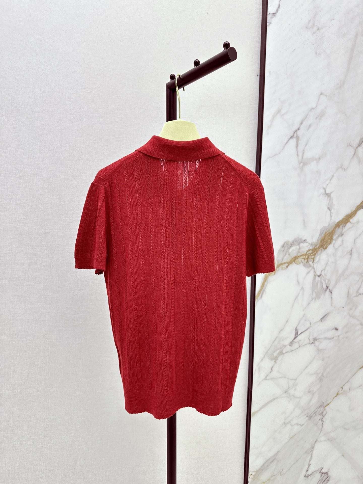 m 25ss knitted polo shirt