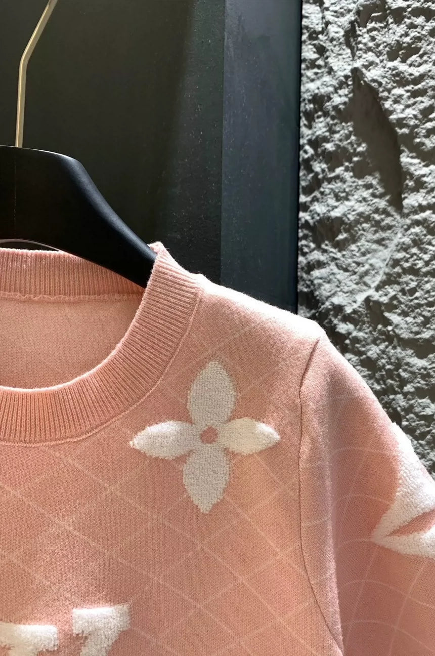 25 Three-color jacquard sweater one size fits all