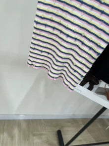 25 new striped knitted short sleeves