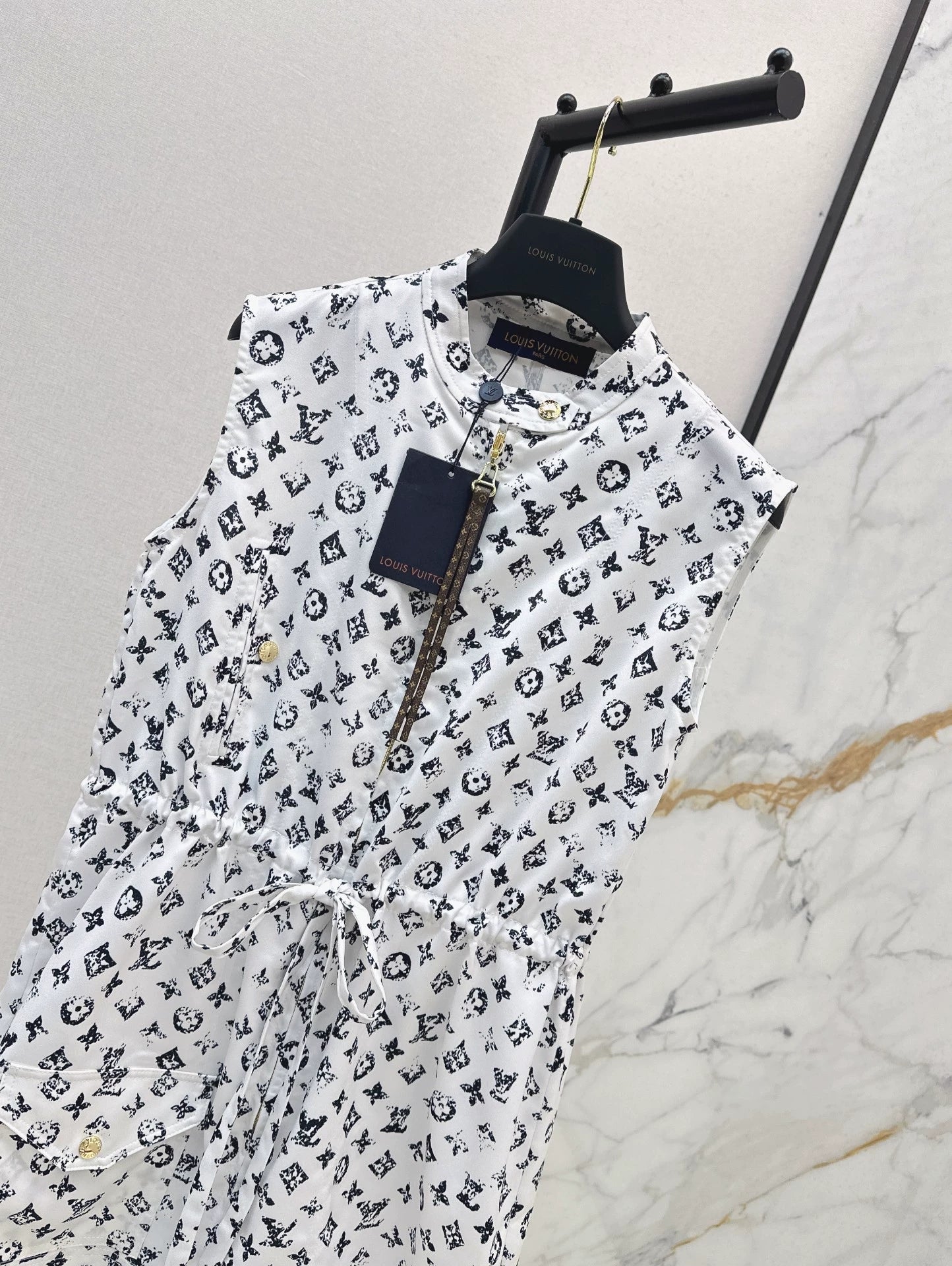 New Arrival Zippered Printed Vest Dress