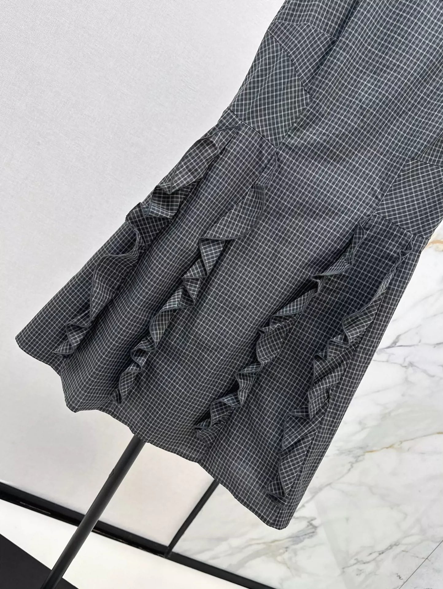 2025 new product Plaid lace vest skirt