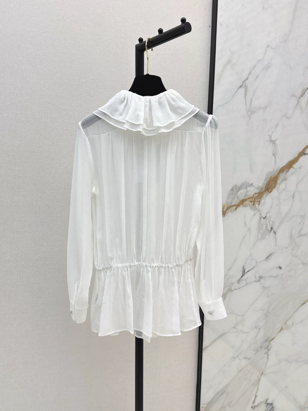 25 Early Spring and Summer New Ruffle Chiffon Shirt