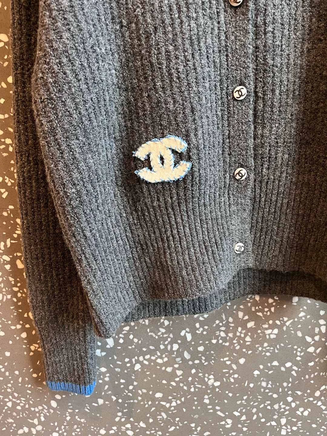 25fw Grey blue high neck cardigan(Medieval Series)