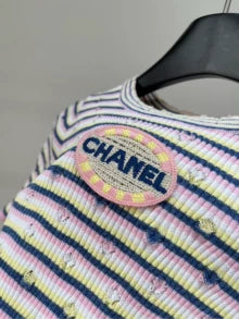 25 new striped knitted short sleeves