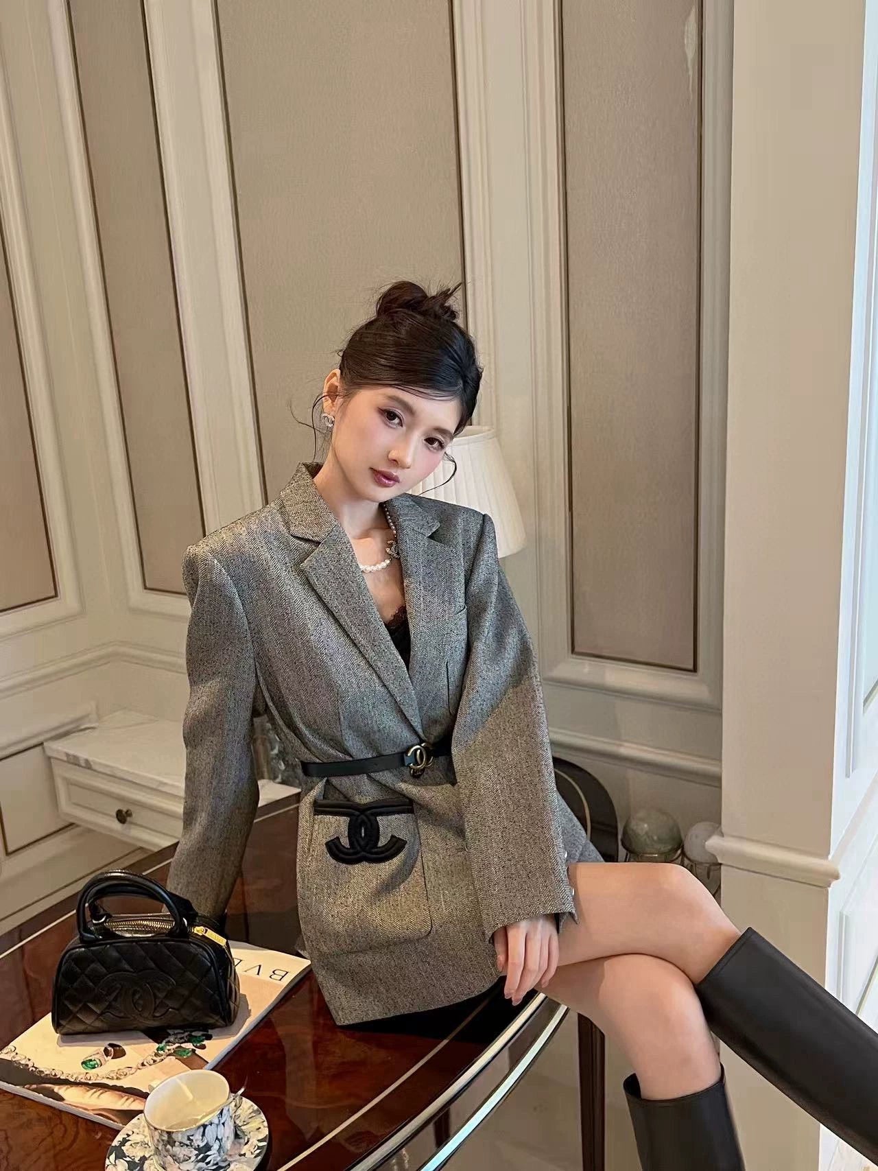 25 Blazer with logo pocket detail
