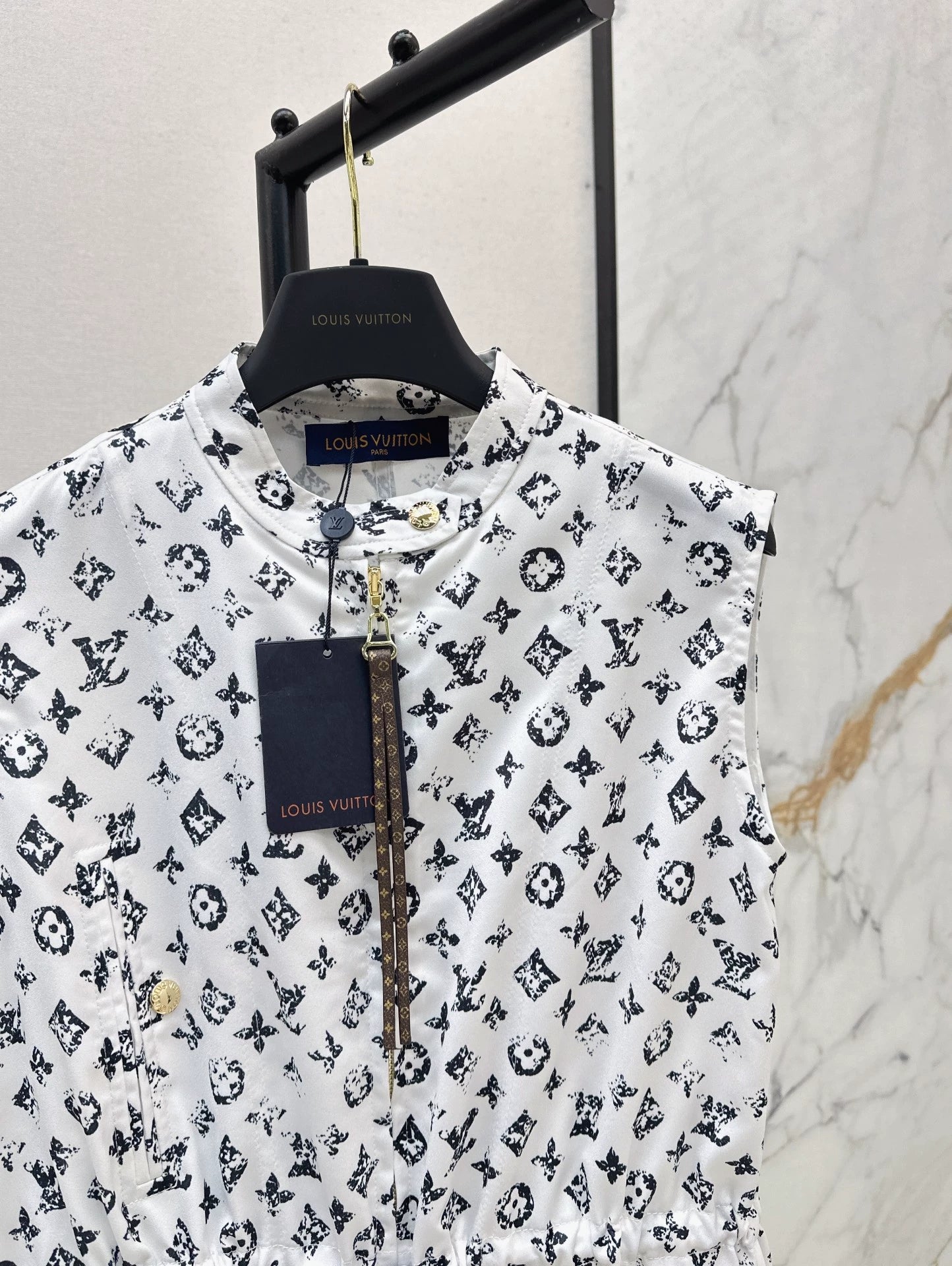 New Arrival Zippered Printed Vest Dress