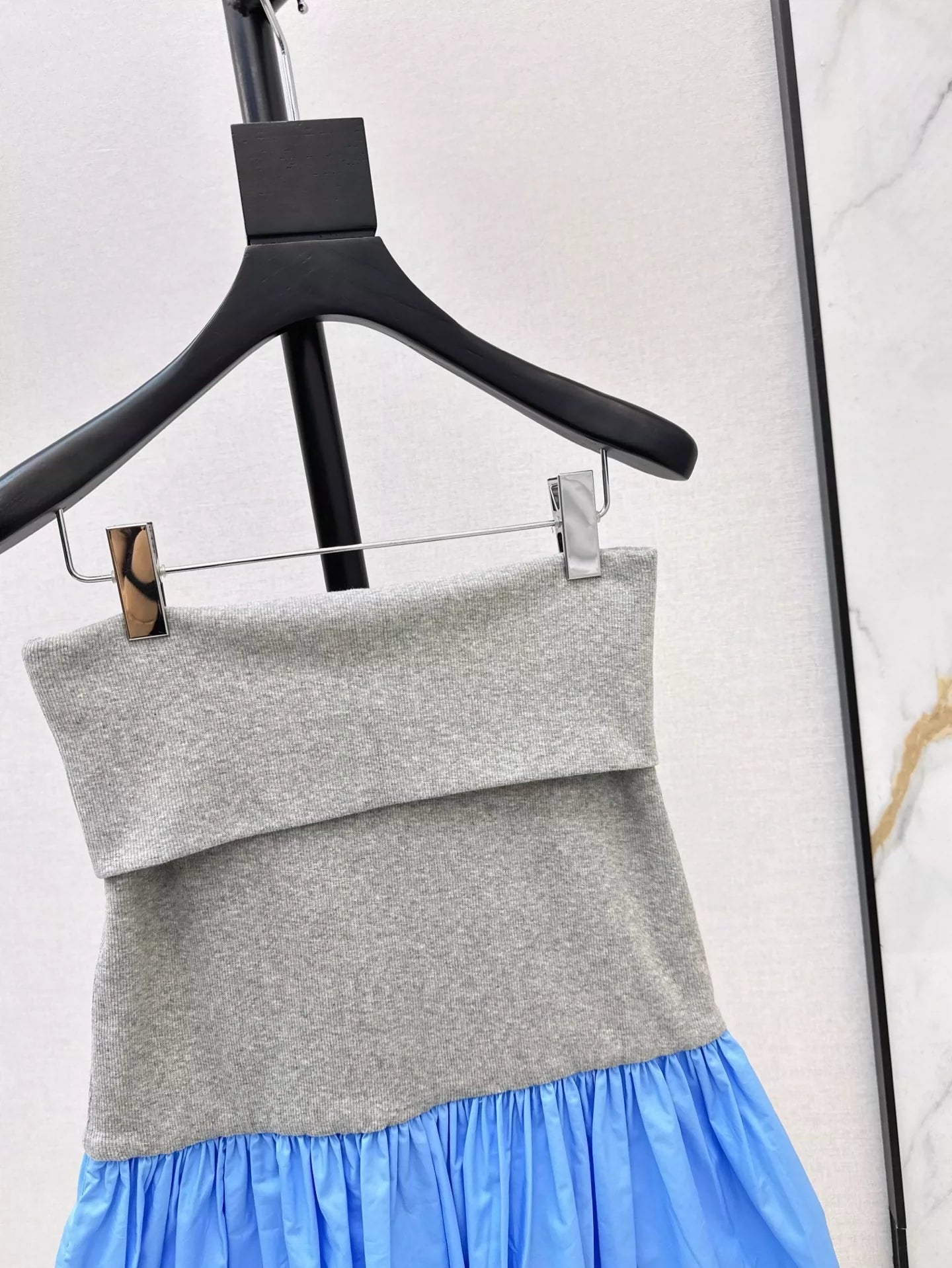 Classic Designed Patchwork Bustier Dress