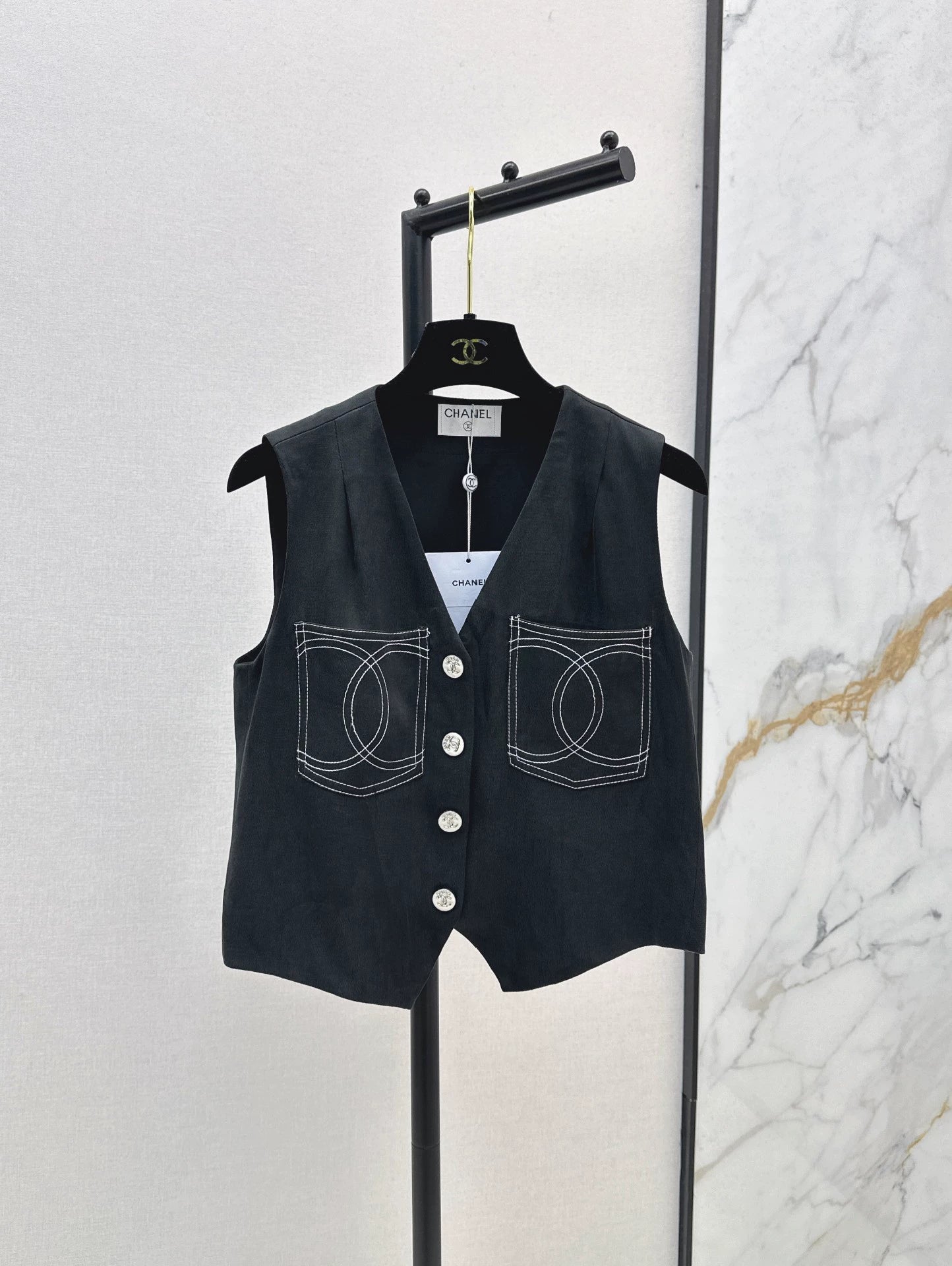 2025 new product Double C vest shorts set