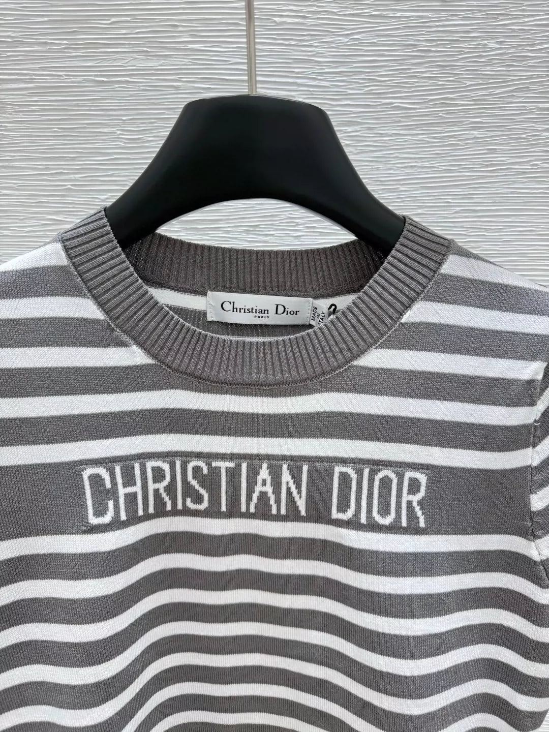 2025 new striped knitted round neck short sleeves