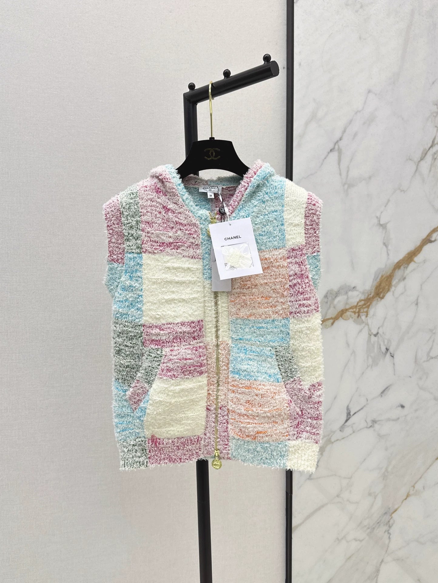 2025 new product Hooded knitted vest