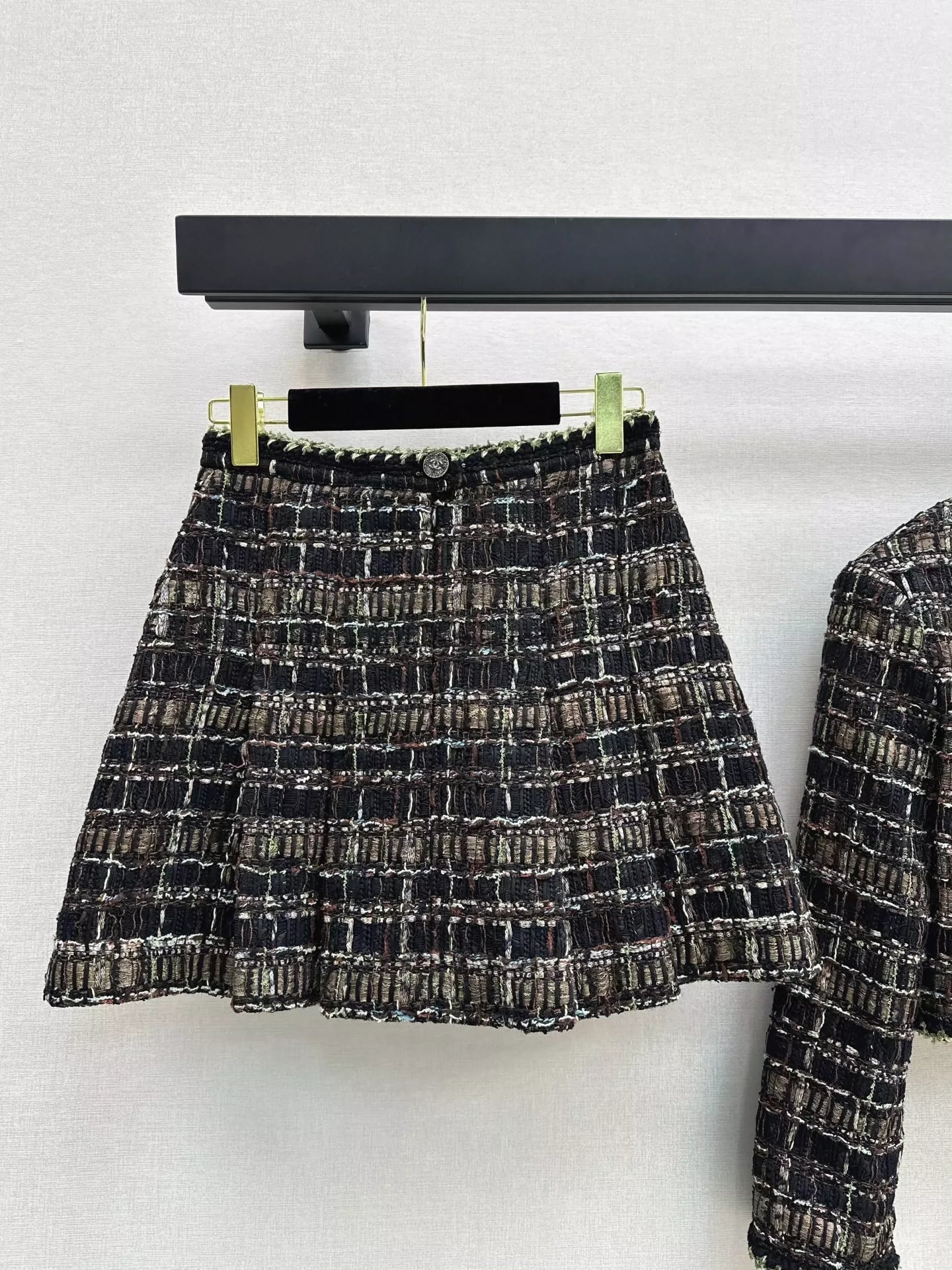 25fw new stand collar woven jacket and skirt suit