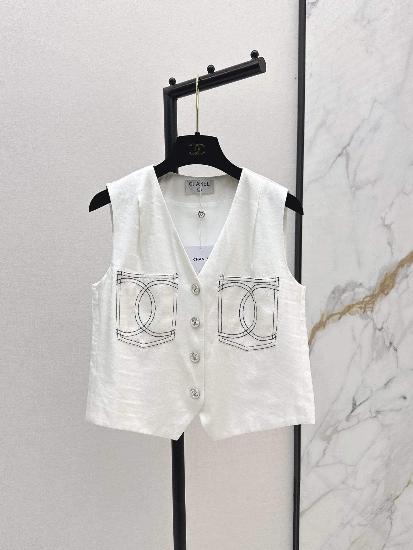 2025 new product Double C vest shorts set