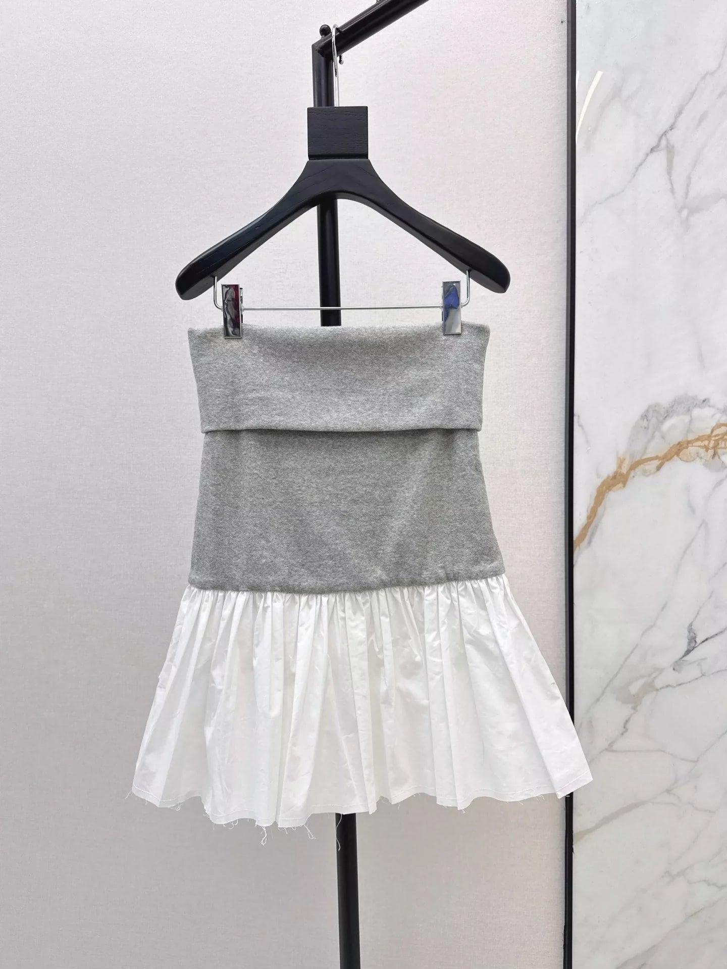 Classic Designed Patchwork Bustier Dress
