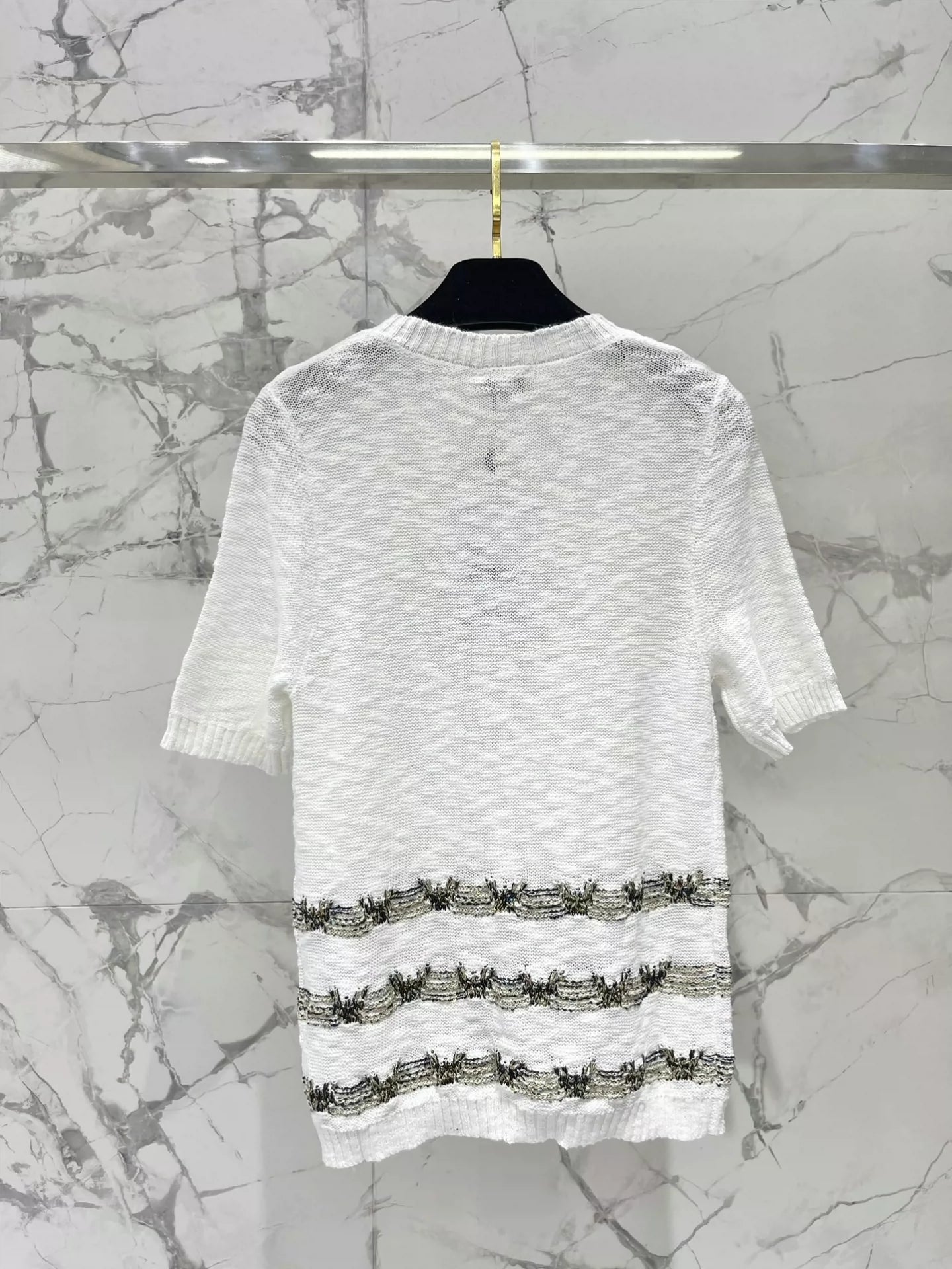 2025 new product Embroidered knitted short sleeves