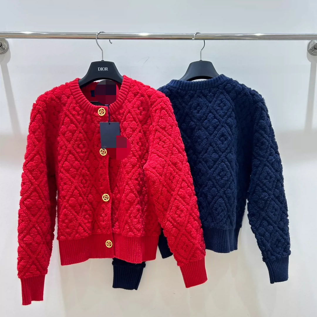 25 Diamond knit cardigan jacket