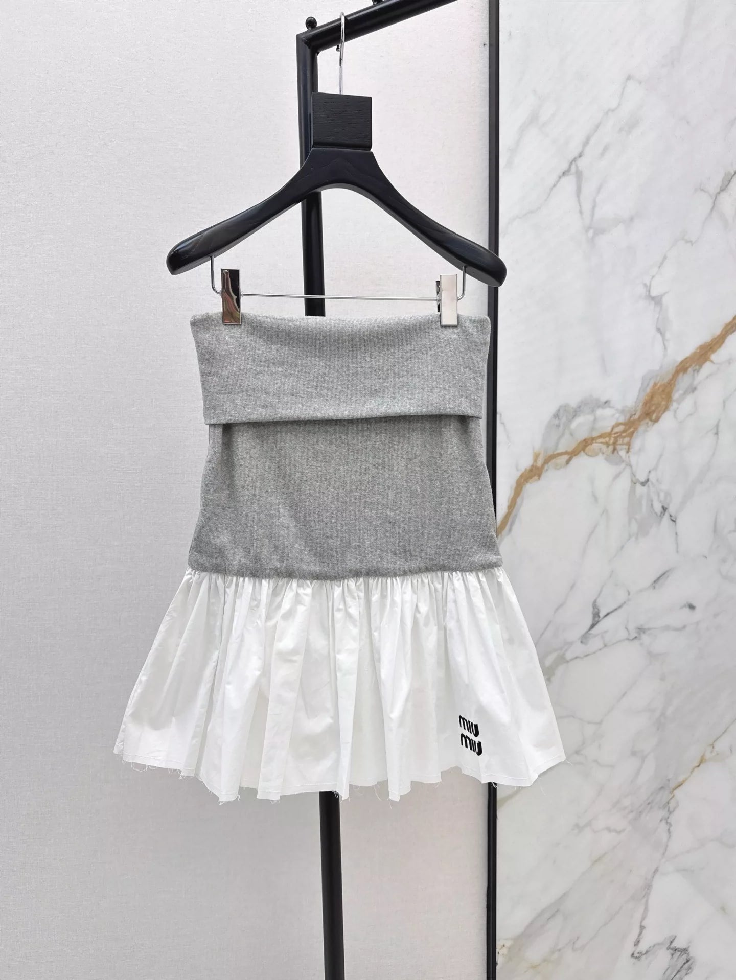 Classic Designed Patchwork Bustier Dress