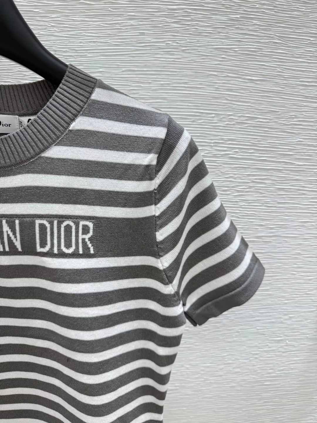 2025 new striped knitted round neck short sleeves