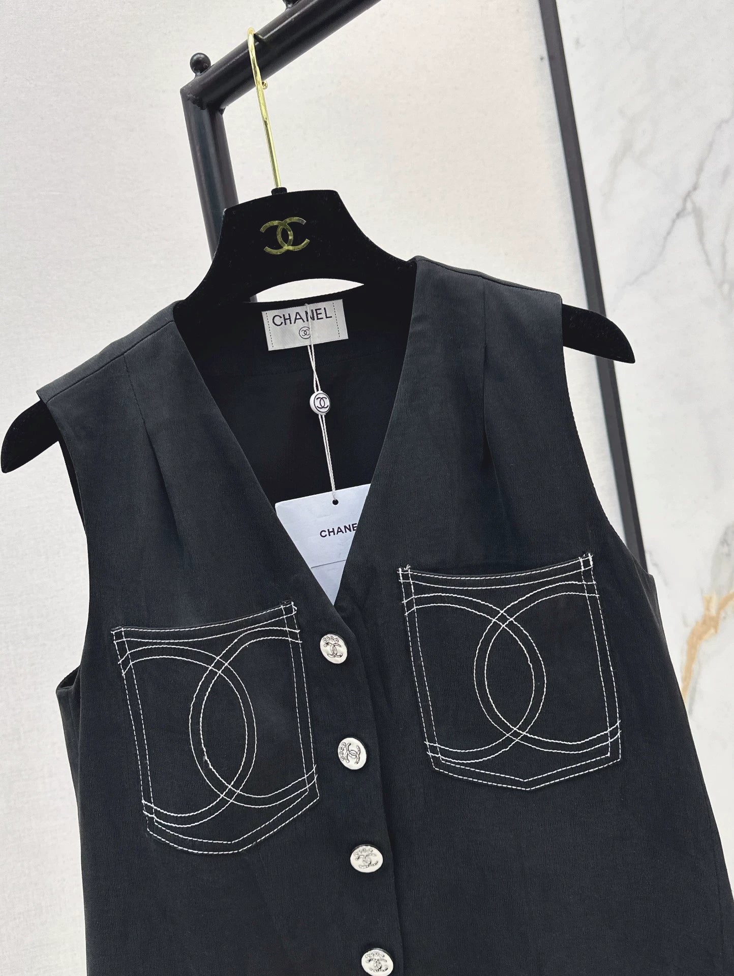 2025 new product Double C vest shorts set