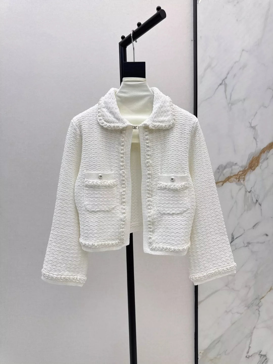 25 Knitted cardigan + skirt set