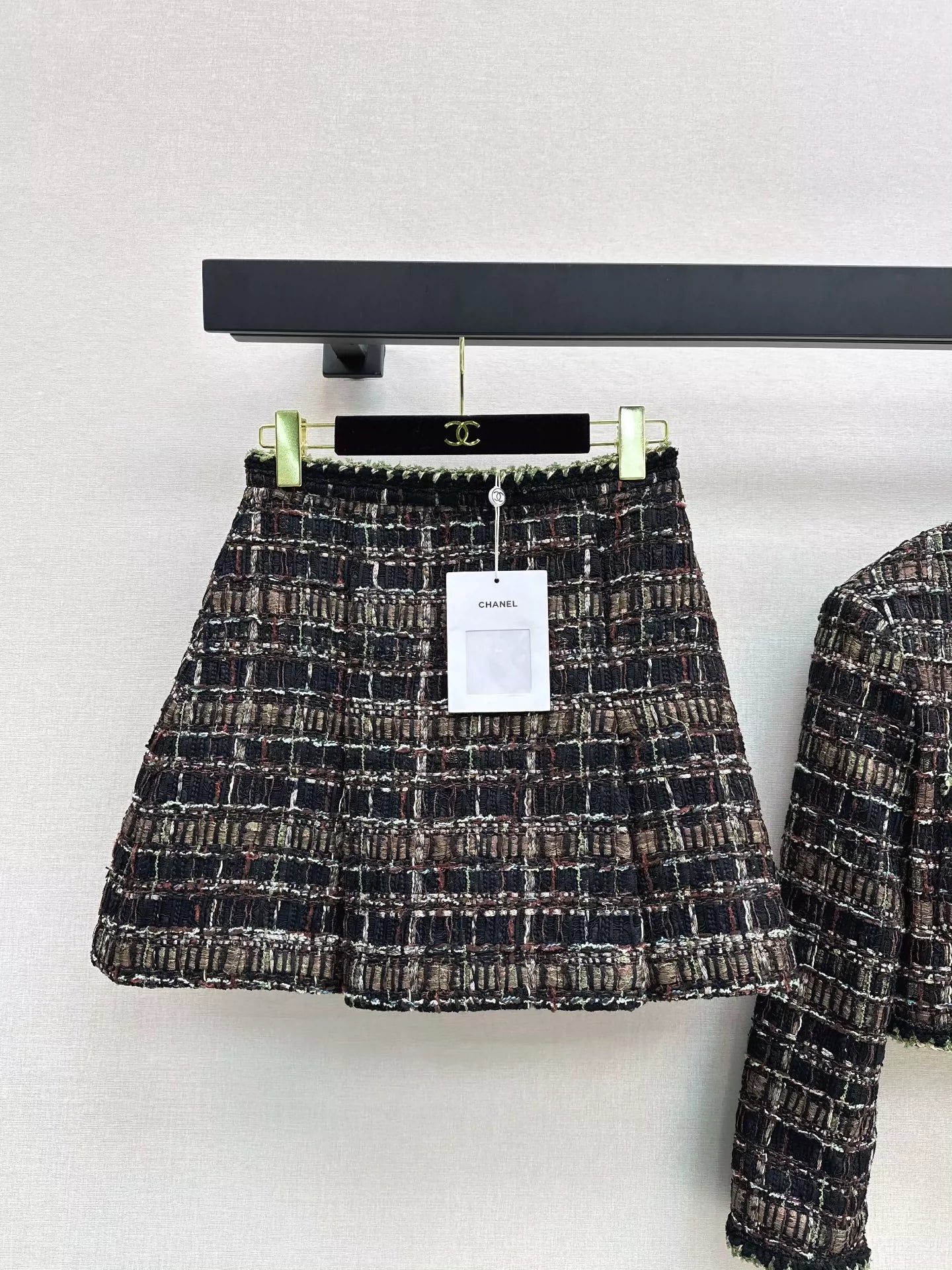 25fw new stand collar woven jacket and skirt suit