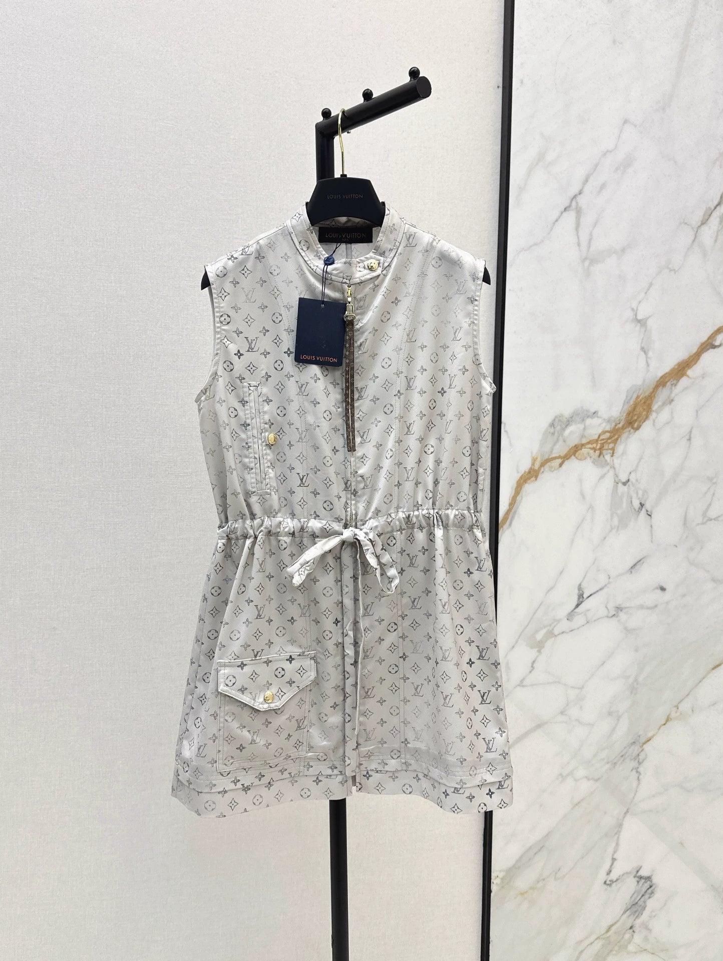 New Arrival Zippered Printed Vest Dress