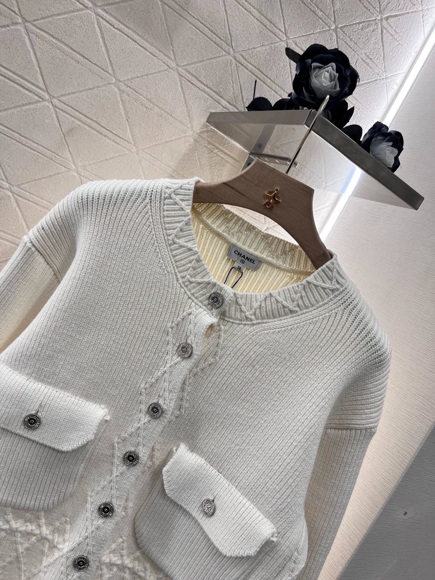 25fw Lingge pocket knitted cardigan