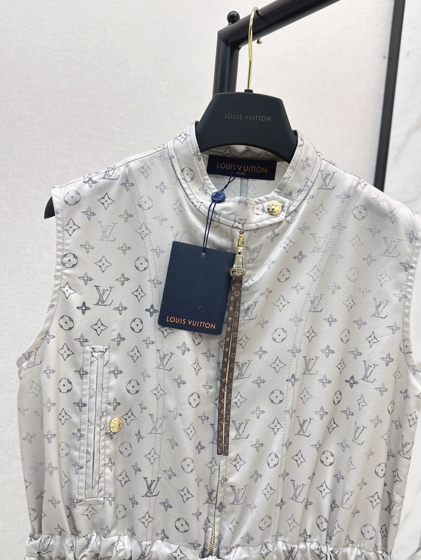 New Arrival Zippered Printed Vest Dress