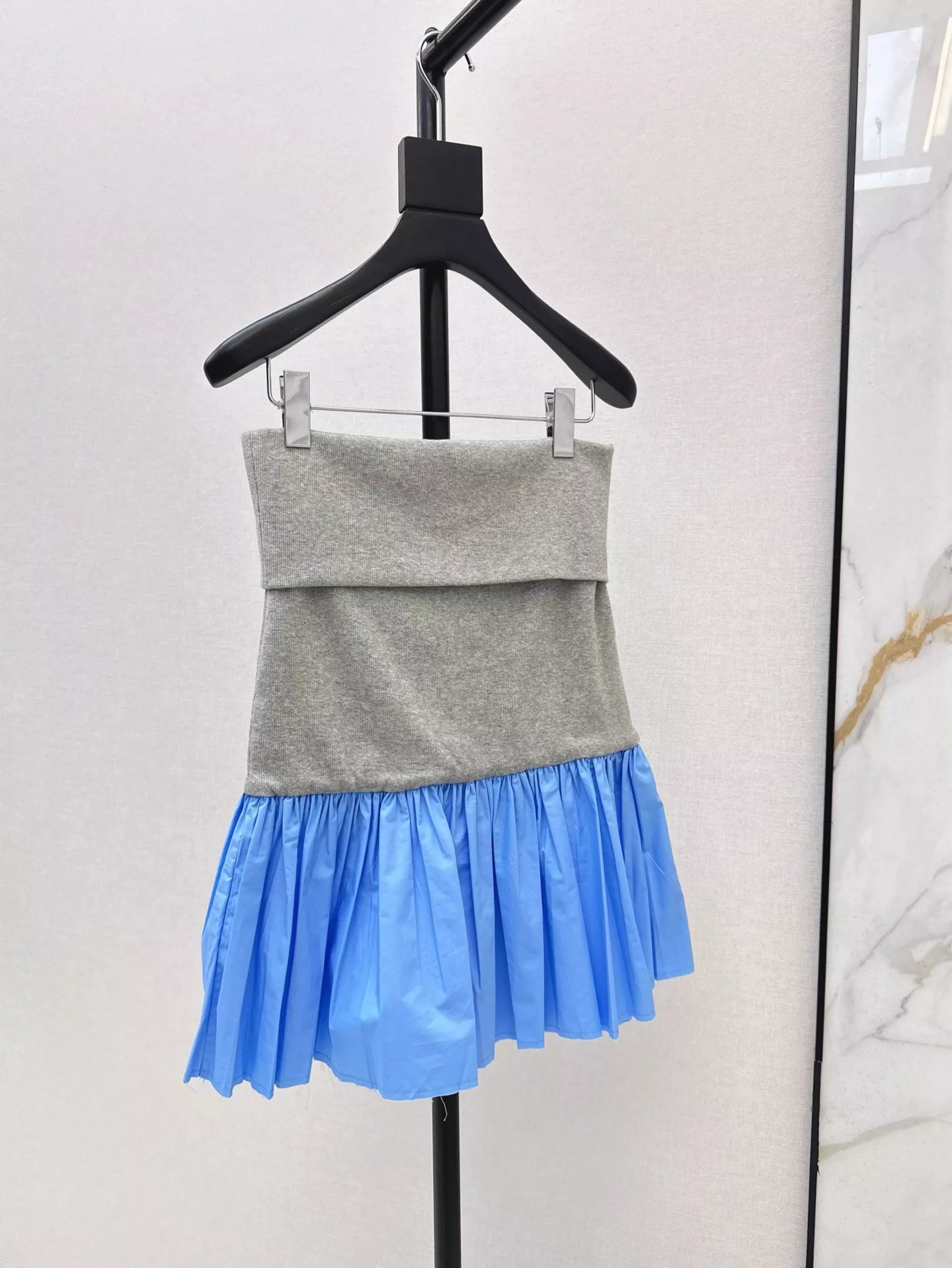 Classic Designed Patchwork Bustier Dress