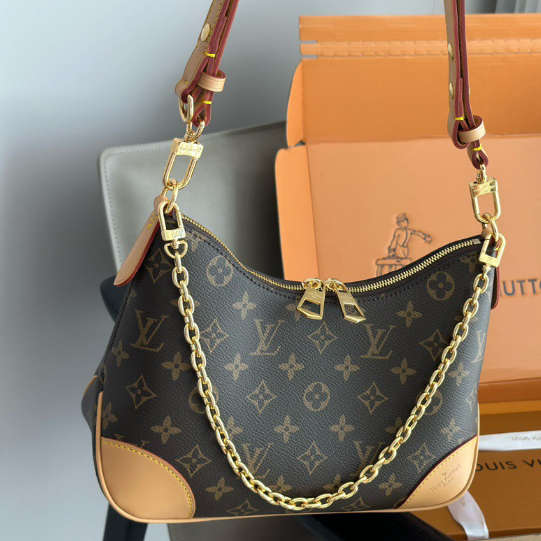 Classic Monogram Crescent Shoulder Bag