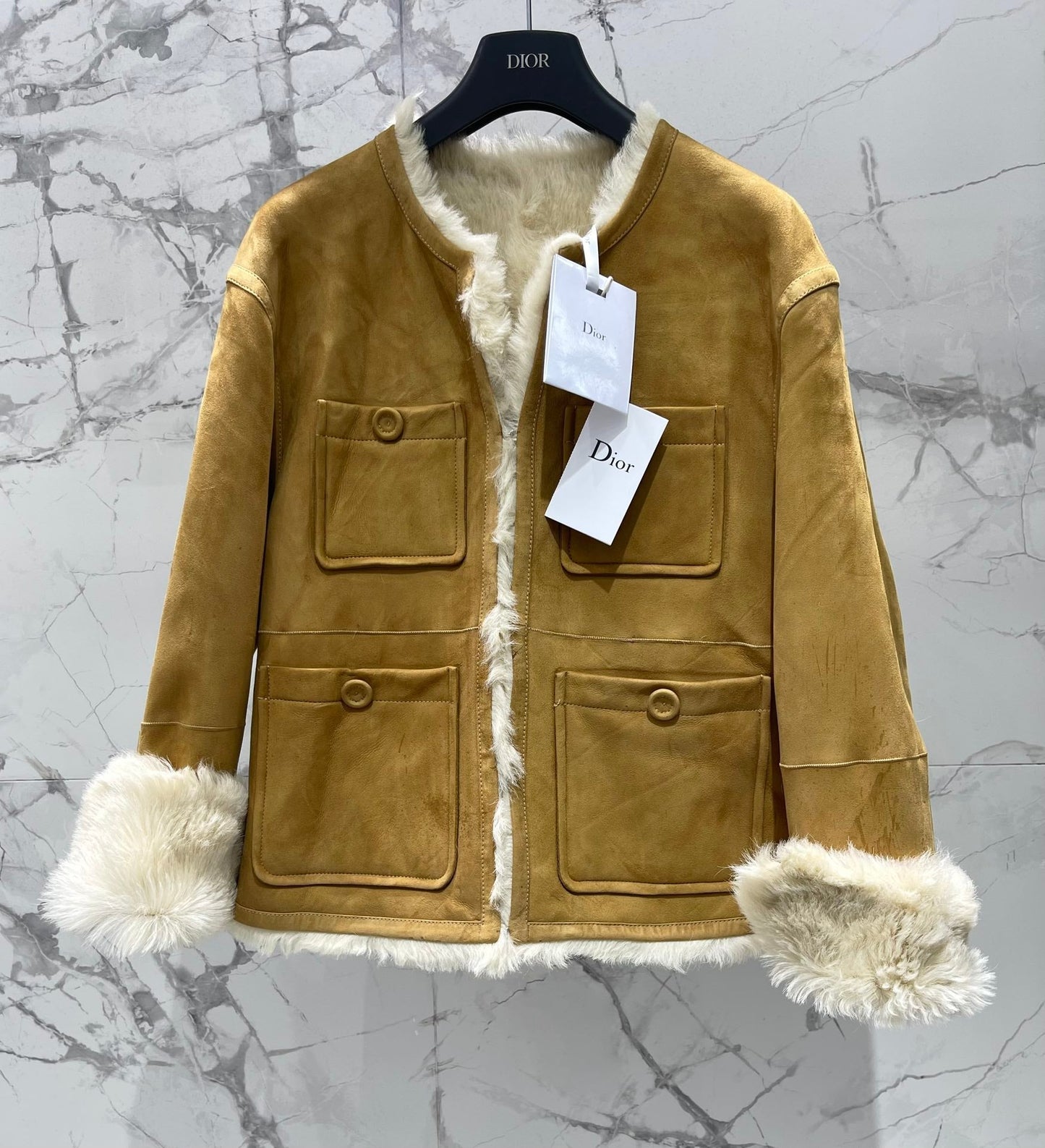 25Fw Zipper wool leather short jacket