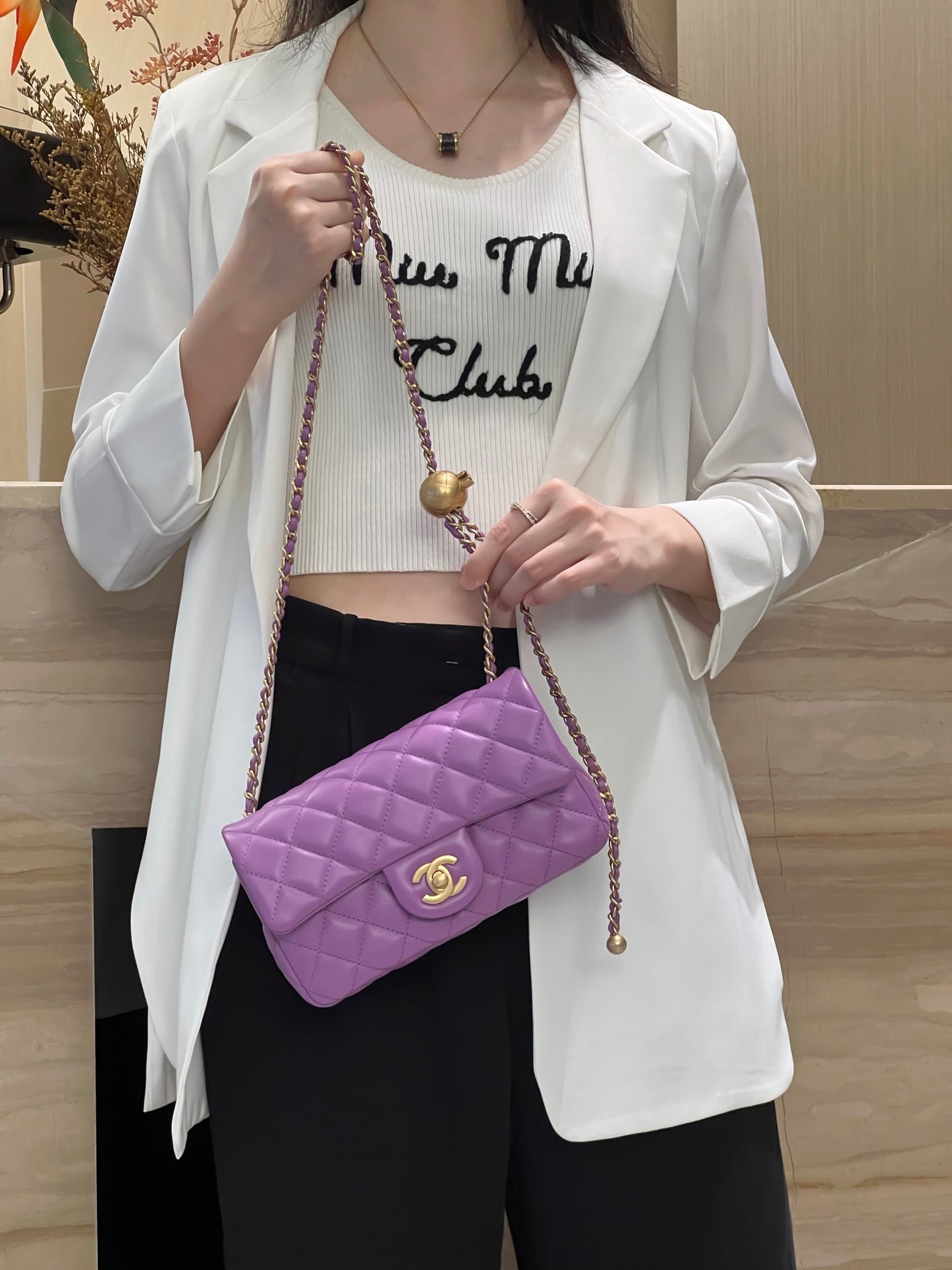 CF20 Golden Globe CLASSIC HANDBAG Lambskin Rose Red