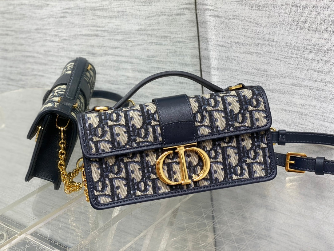 Miss Montaigne Mini Bag Blue Dior Oblique Jacquard