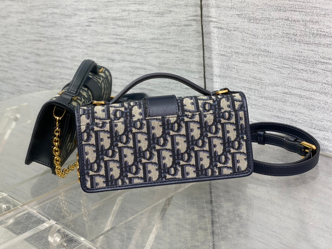 Miss Montaigne Mini Bag Blue Dior Oblique Jacquard
