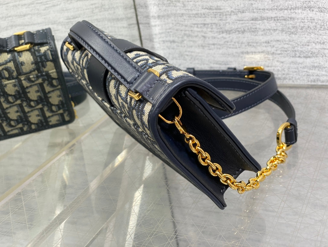 Miss Montaigne Mini Bag Blue Dior Oblique Jacquard