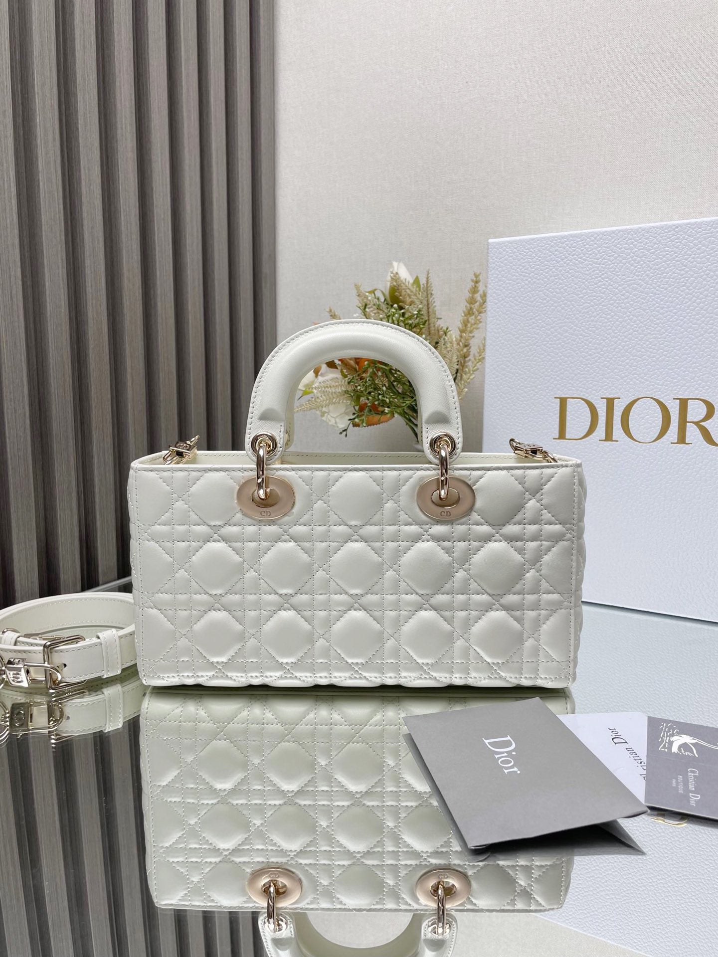 Micro / Small / Medium Lady D-Joy Bag Latte Cannage Lambskin
